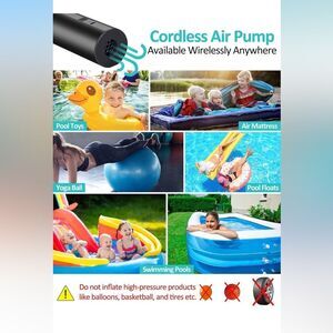 Rechargeable Cordless Battery Powered Portable Air Pump For Inflatables